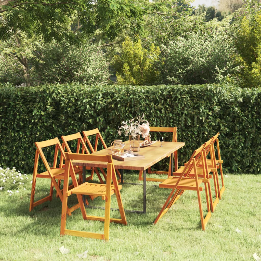 vidaXL Folding Garden Chairs 8 pcs. Solid Acacia Wood