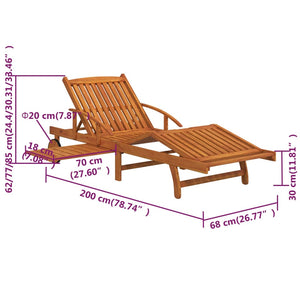 vidaXL Sun Loungers 2 pcs. with Table Solid Acacia Wood