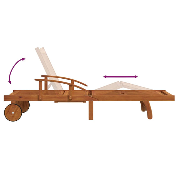 vidaXL Sun Loungers 2 pcs. with Table Solid Acacia Wood