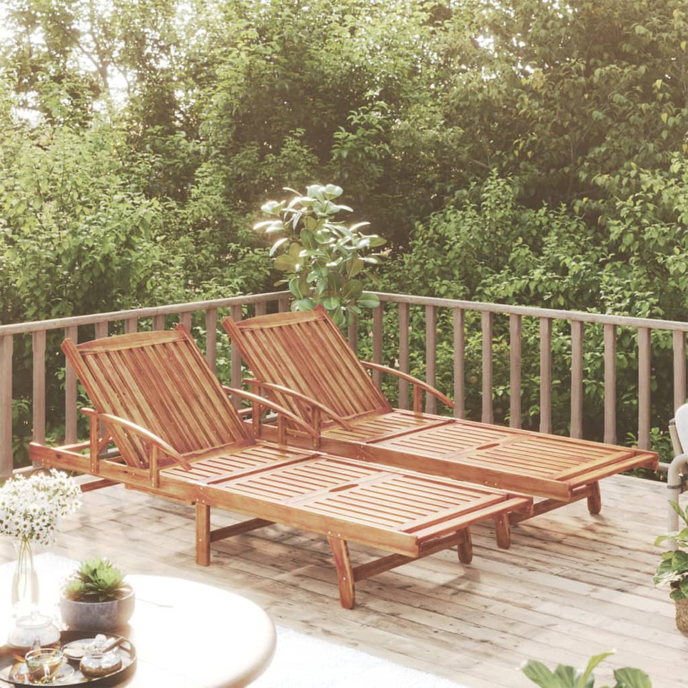 vidaXL Sun Loungers 2 pcs. Solid Acacia Wood