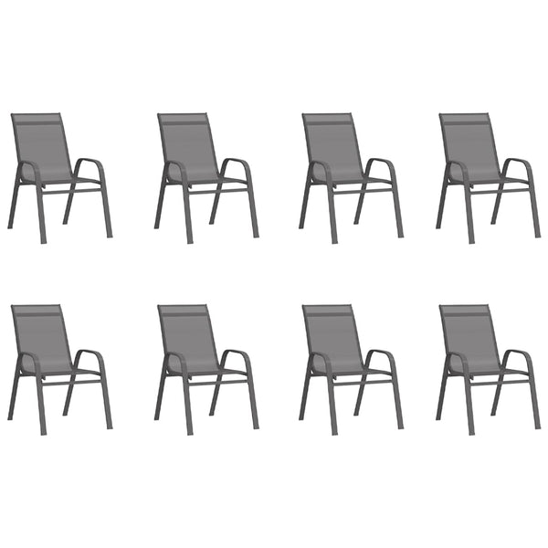 vidaXL 9-piece Outdoor Dining Set Grey and Black