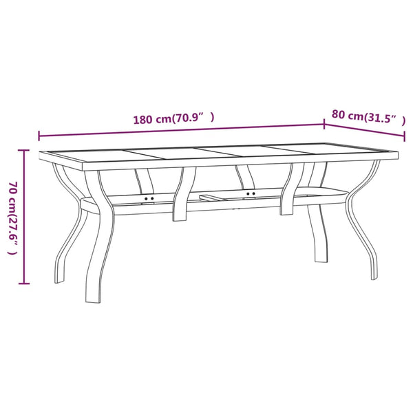 vidaXL 9-piece Outdoor Dining Set Grey and Black