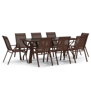 vidaXL 9-piece Garden Dining Set Brown and Black