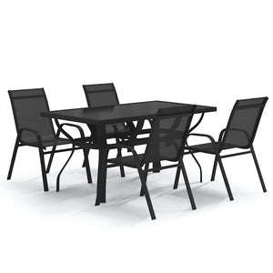 vidaXL 5-piece Outdoor Dining Set Black