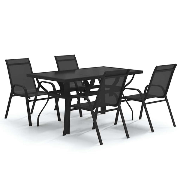 vidaXL 5-piece Outdoor Dining Set Black