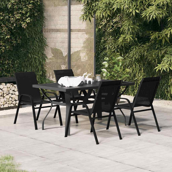 vidaXL 5-piece Outdoor Dining Set Black
