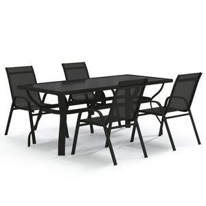 vidaXL 5-piece Outdoor Dining Set Black