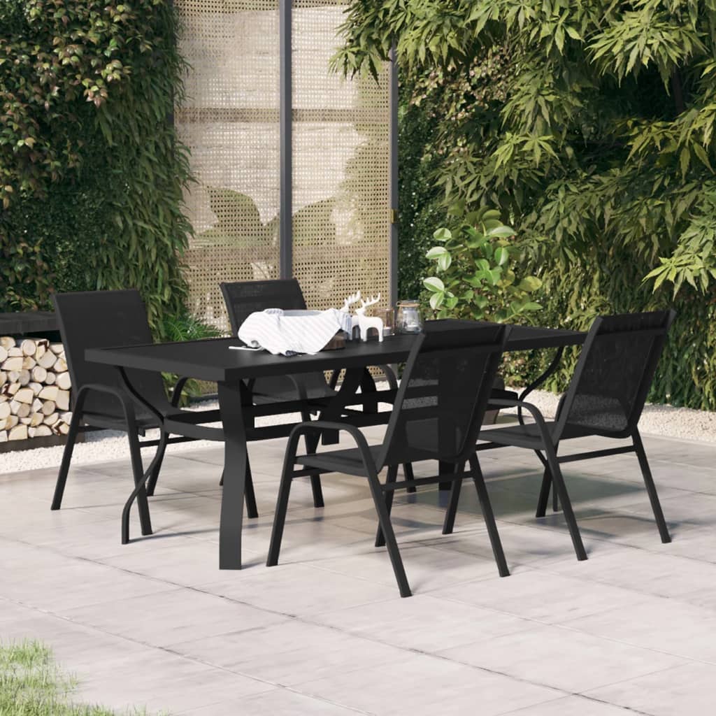 vidaXL 5-piece Outdoor Dining Set Black