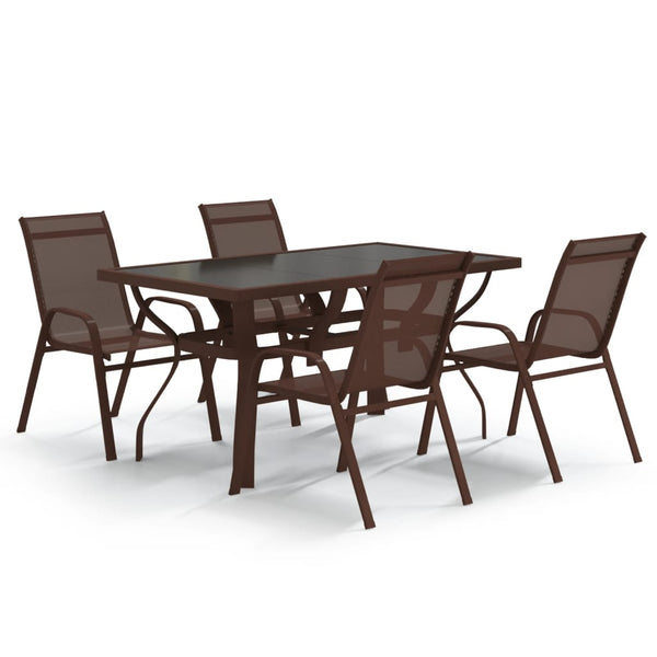 vidaXL 5-Piece Garden Dining Set Brown and Black