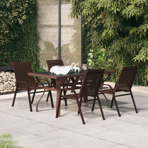 vidaXL 5-Piece Garden Dining Set Brown and Black