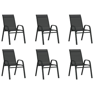 vidaXL 7-Piece Outdoor Dining Set Black