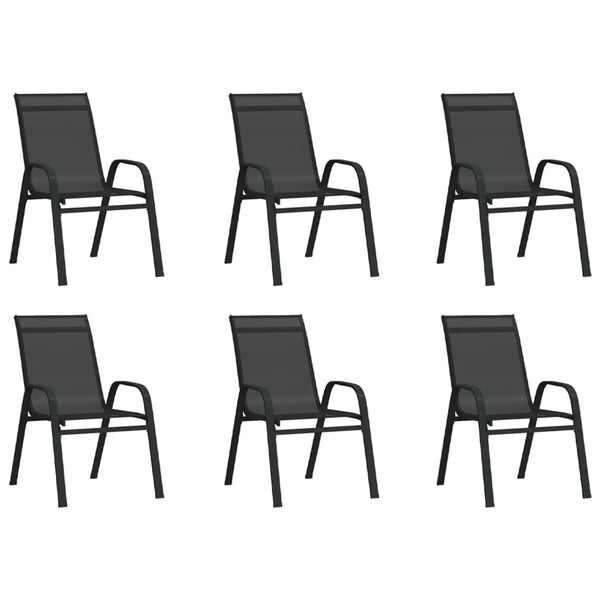 vidaXL 7-Piece Outdoor Dining Set Black