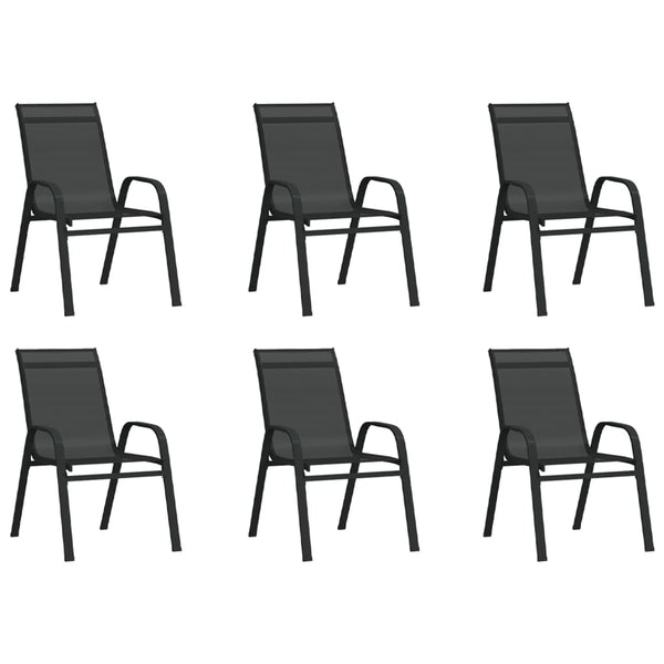 vidaXL 7-Piece Outdoor Dining Set Black