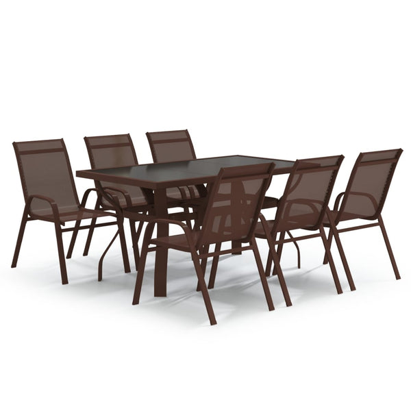 vidaXL 7-Piece Garden Dining Set Brown and Black