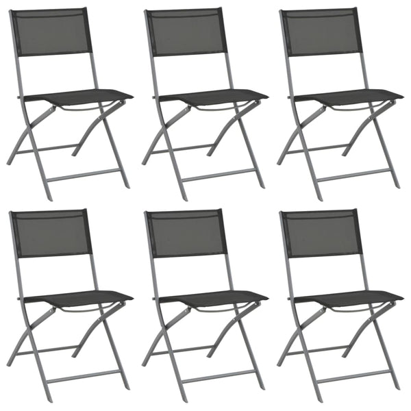 vidaXL 7-Piece Garden Dining Set Grey and Black