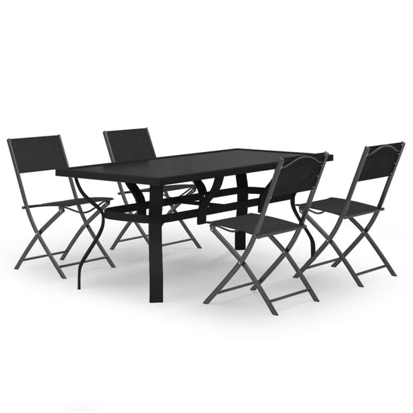 vidaXL 5-piece Garden Dining Set Grey and Black