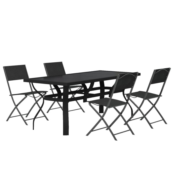 vidaXL 5-piece Garden Dining Set Grey and Black