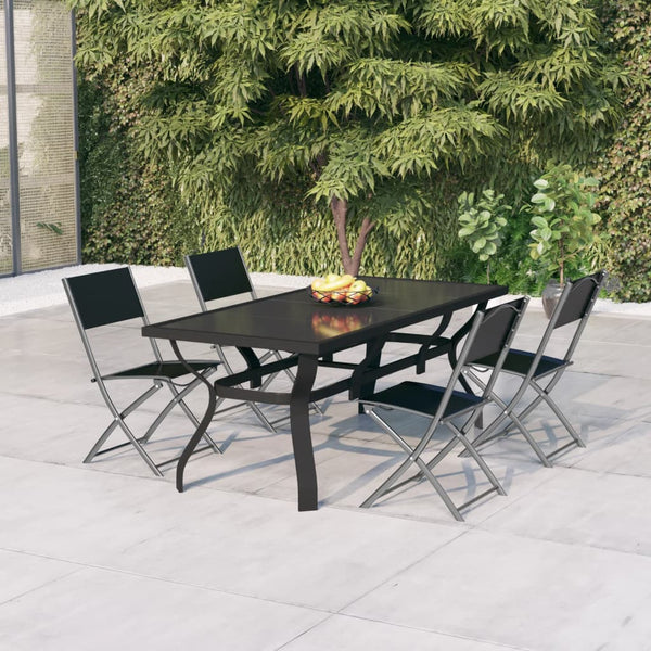 vidaXL 5-piece Garden Dining Set Grey and Black