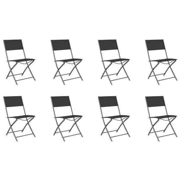 vidaXL 9-piece Outdoor Dining Set Grey and Black