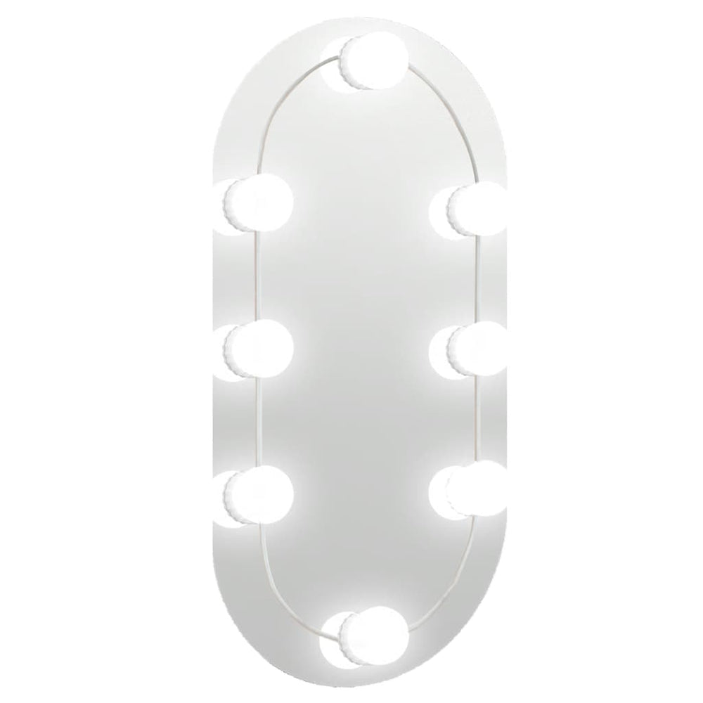 vidaXL Mirror with LED Lights 40x20 cm Glass Oval