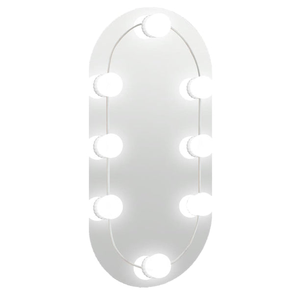 vidaXL Mirror with LED Lights 40x20 cm Glass Oval