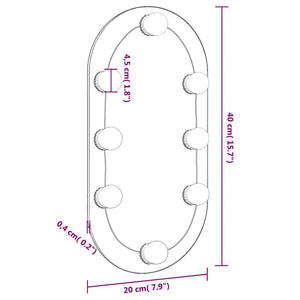 vidaXL Mirror with LED Lights 40x20 cm Glass Oval