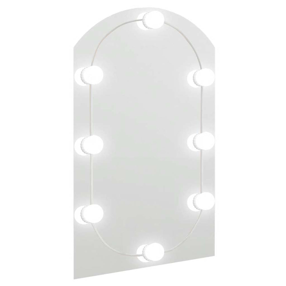 vidaXL Arch-Shaped Mirror with LED Lights 60x40 cm Glass