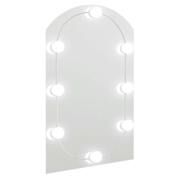 vidaXL Arch-Shaped Mirror with LED Lights 60x40 cm Glass