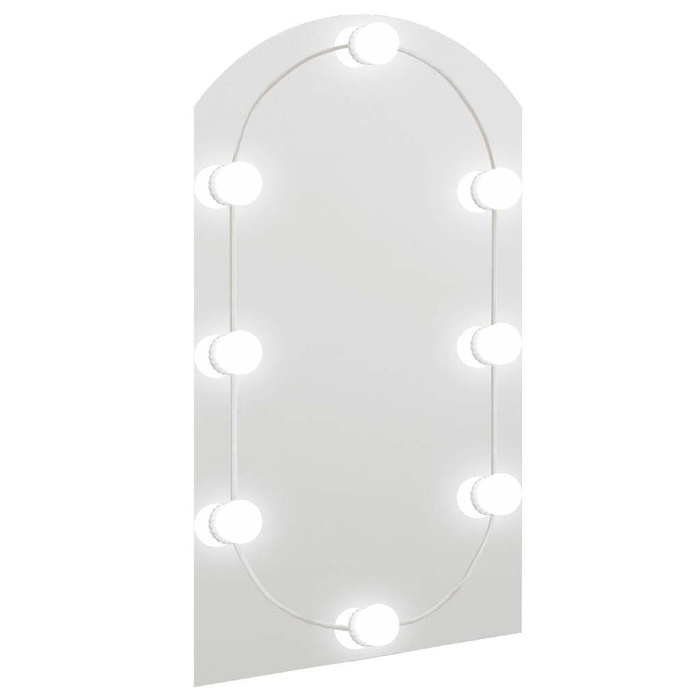 vidaXL Arch-Shaped Mirror with LED Lights 70x40 cm Glass