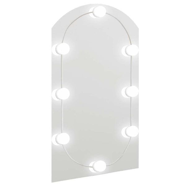 vidaXL Arch-Shaped Mirror with LED Lights 70x40 cm Glass