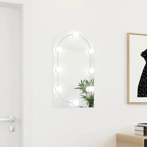 vidaXL Arch-Shaped Mirror with LED Lights 70x40 cm Glass