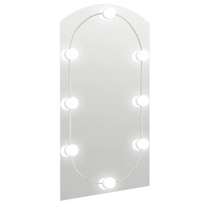 vidaXL Mirror with LED Lights 90x45 cm Glass Arched