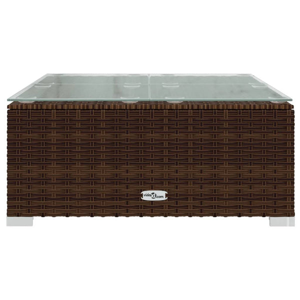 vidaXL 7-Piece Garden Lounge Set with Cushions Poly Rattan Brown