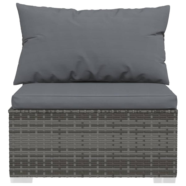 vidaXL 9-piece Garden Lounge Set with Cushions Poly Rattan Grey