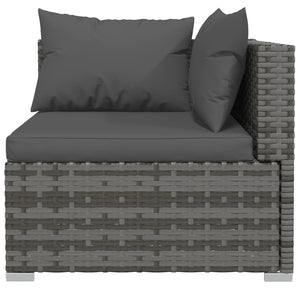 vidaXL 9-piece Garden Lounge Set with Cushions Poly Rattan Grey