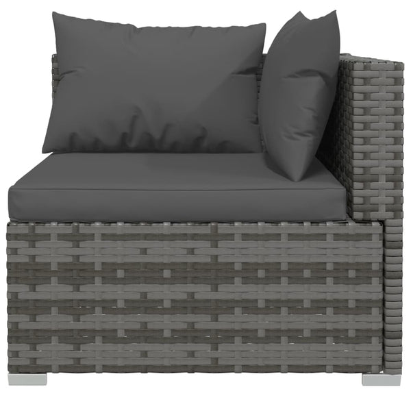 vidaXL 9-piece Garden Lounge Set with Cushions Poly Rattan Grey
