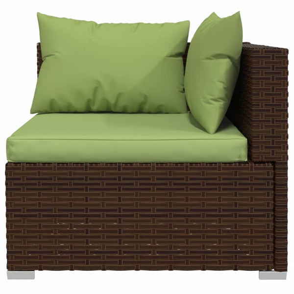 vidaXL 12-Piece Garden Lounge Set with Cushions Poly Rattan Brown