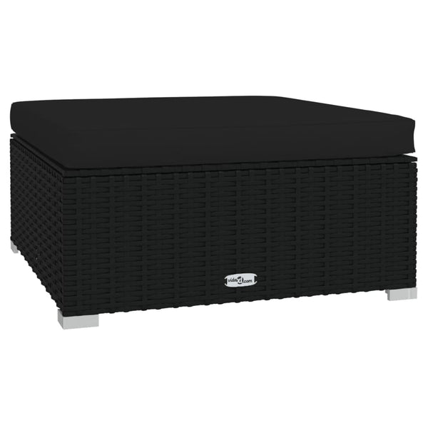 vidaXL 5-piece Garden Lounge Set with Cushions Poly Rattan Black