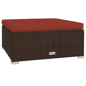 vidaXL 6-Piece Garden Lounge Set with Cushions Poly Rattan Brown