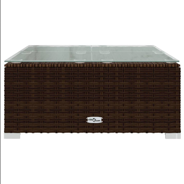 7-tlg. Garten-Lounge-Set mit Kissen Poly Rattan Braun