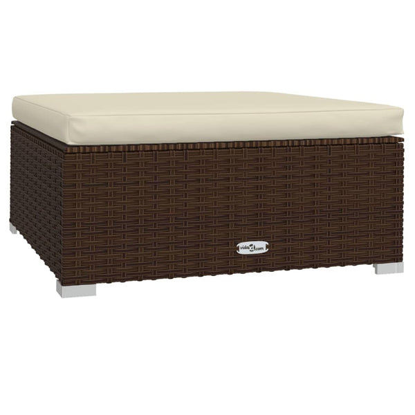 7-tlg. Garten-Lounge-Set mit Kissen Poly Rattan Braun