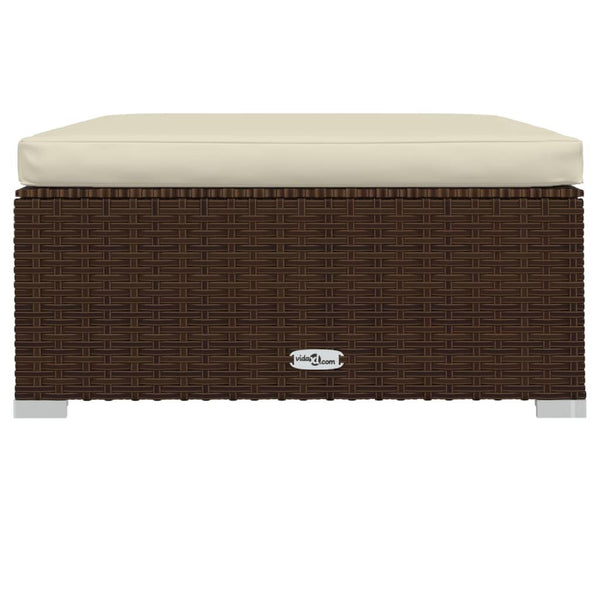 vidaXL 8-Piece Garden Lounge Set with Cushions Poly Rattan Brown