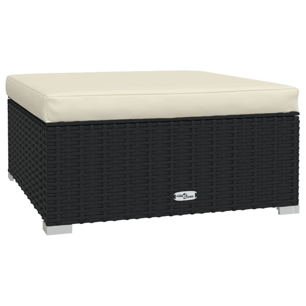 vidaXL 8-piece Garden Lounge Set with Cushions Poly Rattan Black