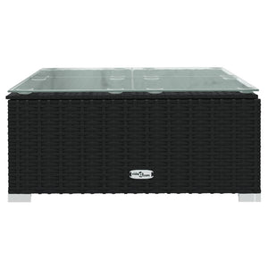 11-tlg. Garten-Lounge-Set mit Kissen Poly Rattan Schwarz