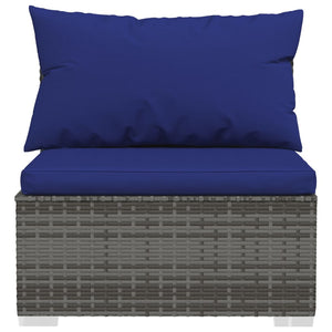 vidaXL 10-piece Garden Lounge Set with Cushions Poly Rattan Grey