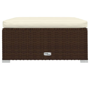 vidaXL 9-piece Garden Lounge Set with Cushions Brown Poly Rattan