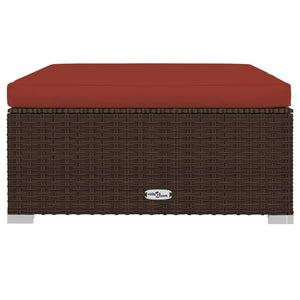 vidaXL 10-pc. Garden Lounge Set with Cushions Brown Poly Rattan