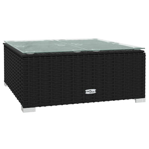 vidaXL 10-Piece Garden Lounge Set with Cushions Black Poly Rattan