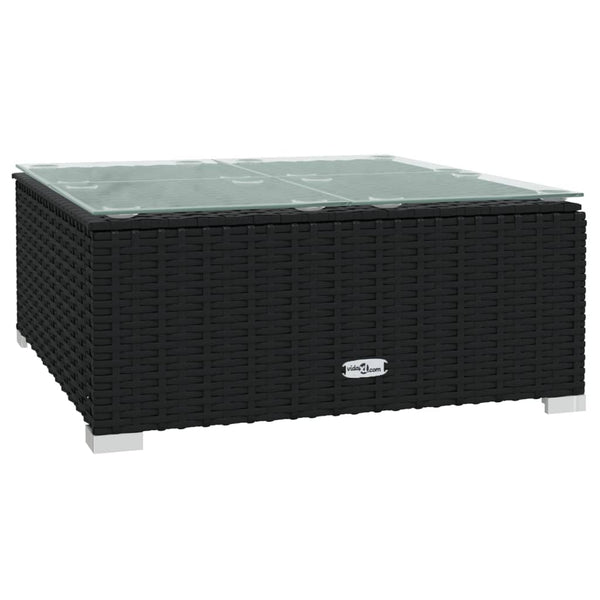 vidaXL 10-Piece Garden Lounge Set with Cushions Black Poly Rattan