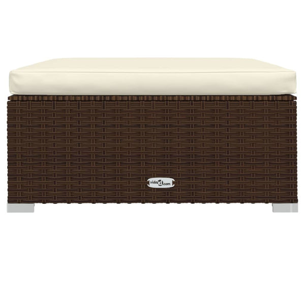 vidaXL 10-pc. Garden Lounge Set with Cushions Brown Poly Rattan